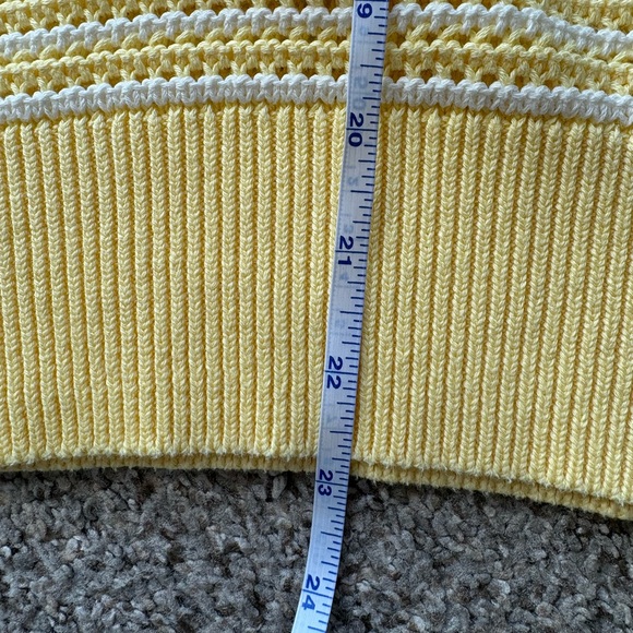 Vineyard Vines Open-Stitch Short Sleeve Polo Sweater Sunny Yellow size XL - Picture 6 of 8